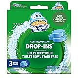Scrubbing Bubbles Continuous Clean Drop-Ins Toilet Cleaner Tablet, Works on Tough Hard Water and Limescale Stains, Blue Discs, 4.23 oz, 3ct