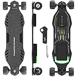 isinwheel V8 Electric Skateboard with Remote, 1200W Brushless Motor, 30 Mph Top Speed & 12 Miles Range, IP54 Waterproof, Electric Longboard for Adults ＆Teens with Green Ambient Light
