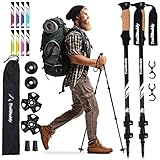 TrailBuddy Trekking Poles - Lightweight, Collapsible Hiking Poles for Backpacking Gear - Pair of 2 Walking Sticks for Hiking, 7075 Aluminum with Cork Grip