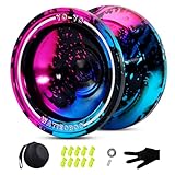 WATIEOBOO Metal Yoyo Professional, Responsive Yoyo for Kids Beginners, Unresponsive Yoyo for Adults Intermediate-Advanced Players with U Type KK Bearing + Glove and 10 Replacement Yoyos Strings