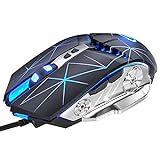 LETGOALL Silent Click Gaming Mouse, Wired Computer Mouse with RGB Backlit, 4 Adjustable DPI Up to 3200, Ergonomic Gamer Mouse with High Precision Sensor for Windows PC & Laptop