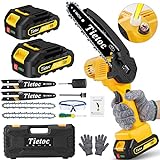 Mini Chainsaw Cordless, 6 Inch Best Mini Chain Saw Cordless With Security Lock [Seniors Friendly], Super Handheld Chain Saws Battery Powered With Manganese Steel Chain & Automatic Oiler, UPGRADE 2023