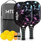 Pickleball Paddles, USAPA Approved Fiberglass Surface Pickleball Set with 2 Pickleball Rackets,4 Pickleball Balls,1 Portable Carry Bag,Pickle Ball Paddle Set ​for Men Women