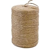 PerkHomy Natural Jute Twine 600 Feet Long Twine String for Crafts Gift Wrapping Packing Gardening Crochet Knitting Macrame Decor (Brown 2mm * 600feet)