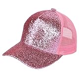 C.C Glitter Sequin Baseball Cap with Mesh (TCB-07) (Gritter-Pink)