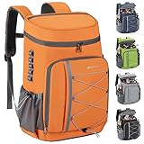 Maelstrom Cooler Backpack,35 Can Backpack Cooler Leakproof,Insulated Soft Cooler Bag,Beach Cooler Camping Cooler,Ice Chest Backpack,Travel Cooler for Grocery Shopping,Kayaking,Fishing,Hiking,Orange