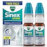 Vicks Sinex SEVERE Nasal Spray, Original Ultra Fine Mist, Decongestant Medicine, Relief from Stuffy Nose due to Cold or Allergy, & Nasal Congestion, Sinus Pressure Relief, 265 Sprays x 2