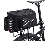 ROCKBROS Bike/Bicycle Rack Bag for Trunk, Rear, Panniers, Bike Basket Storage Luggage Saddle Shoulder Bag 13L Maximum Capacity With Rain Cover