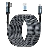 Kuject Link Cable 20FT Compatible for Quest 2/1/Pico 4, Nylon Braided Long Cable Accessories for Rift S/Steam VR Games, USB 3.0 Type C to C High Speed Data Transfer Charging Cord for Gaming PC