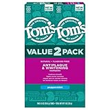 Tom's of Maine Fluoride-Free Antiplaque & Whitening Natural Toothpaste, Peppermint, 5.5 Ounce 2-Pack (Packaging May Vary)