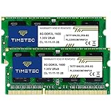 Timetec 16GB KIT(2x8GB) DDR3L / DDR3 1600MHz (DDR3L-1600) PC3L-12800 / PC3-12800 Non-ECC Unbuffered 1.35V/1.5V CL11 2Rx8 Dual Rank 204 Pin SODIMM Laptop Notebook PC Computer Memory RAM Module Upgrade