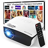 Outdoor Projector, Mini Projector with 100' Screen, 1080P and 240' Supported Movie Projector 7500 L Portable Home Video Projector Compatible with Smartphone/TV Stick/PS5/PC/Laptop