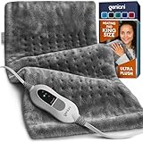 GENIANI Large Electric Heating Pad for Back Pain & Cramps Relief, Valentines Day & Birthday Gifts for Women Mom, FSA HSA Eligible, Auto Shut Off, Machine Washable, Heat Pad for Neck & Shoulder, 12×24'