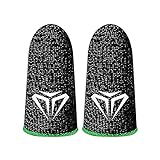 Gaweb Gaming Finger Covers Sweat Proof Breathable 0.98MM Thin Mobile Game Controller Fingertips Sleeves Thumb Gloves Green A
