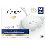 Dove Beauty Bar Gentle Skin Cleanser Moisturizing for Gentle Soft Skin Care Original Made With 1/4 Moisturizing Cream, 3.75 Ounce (Pack of 14)