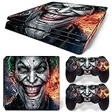 PS4 Slim Skin Joker Vinyl Decal Cover for Sony Playstation 4 Slim + 2 Controllers Sticker