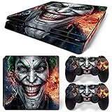 PS4 Slim Skin Joker Vinyl Decal Cover for Sony Playstation 4 Slim + 2 Controllers Sticker