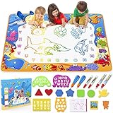 Water Doodle Mat - Kids Painting Writing Color Doodle Drawing Mat Toy Bring Magic Pens Educational Toys for Age 2 3 4 5 6 7 Year Old Girls Boys Age Toddler Gift