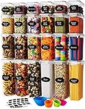 Chef's Path Airtight Food Storage Containers Set with Lids (24 Pack) for Kitchen and Pantry Organization - BPA Free Kitchen Canisters for Cereal, Rice, Flour & Oats - With Marker, Labels & Spoons