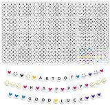 ARTDOT 1400 Pieces Letter Beads Kit, 28 Styles Alphabet Beads Colorful Smiley Face Beads Heart Beads for Bracelets and Jewelry Making