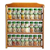 McCormick Gourmet Three Tier Wood 24 Piece Organic Spice Rack Organizer with Spices Included, 29.1 oz