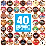 Two Rivers Coffee Flavored Coffee Pods Compatible with Keurig K Cup Brewers, Assorted Variety Pack Flavored Coffee, 40 Count