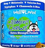 Well Loved Calming Chews for Dogs - Dog Anxiety Relief, Made in USA, Vet Recommended, Dog Calming Chews - Anxiety Relief Treats, Melatonin for Dogs, Hemp Dog Treats for Calming, Extra Strength