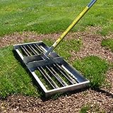 Rocklin™ Lawn Leveling Rake | Levelawn Tool | Level Soil or Dirt Ground Surfaces Easily | 30” x 10” Ground Plate | 78” Extra Long Handle | Stainless Steel