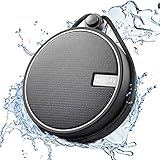 INSMY C12 IPX7 Waterproof Shower Bluetooth Speaker, Portable Small Speaker, Speakers Bluetooth Wireless Loud Clear Sound, Support TF Card Suction Cup for Outdoor Kayak Canoe Beach Gift (Black)