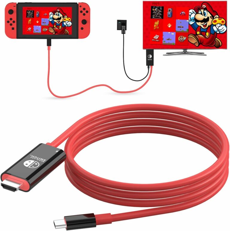 USB C to HDMI Adapter Cable for Nintendo Switch Dock,6FT/1.8M Switch Docking Station for TV with 4K Switch Dock HDMI Cable, 100W Switch Charging Dock- Black with Red