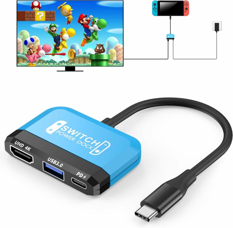 Switch Dock for Nintendo Switch/OLED Switch,3-in-1 Portable TV Dock with 4K HDMI USB 3.0 Port USB C PD 100W Charging,Travel Docking Station Replacement for Switch