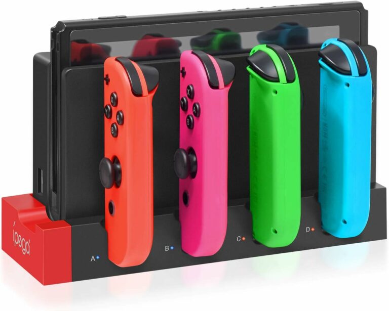 Charging Dock Station for Joycon Nintendo Switch & OLED – Charges Up To 4 Controllers, Compatible with Switch and Switch OLED Model Charging Dock Station for Joycon Nintendo Switch & OLED – Charges Up To 4 Controllers, Compatible with Switch and Switch OLED Model
