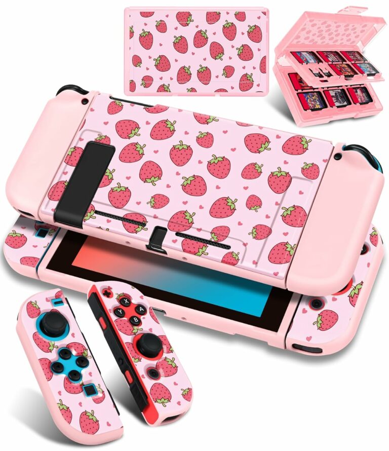 Gurgitat 4in1 Cute Strawberry for Nintendo Switch Case Protector Switch Game Cases Cartridge Storage Cartoon Kawaii Girls 24 Game Card Holder Organizer+Skin Controller Dockable Cover for Switch 2017 Gurgitat 4in1 Cute Strawberry for Nintendo Switch Case Protector Switch Game Cases Cartridge Storage Cartoon Kawaii Girls 24 Game Card Holder Organizer+Skin Controller Dockable Cover for Switch 2017